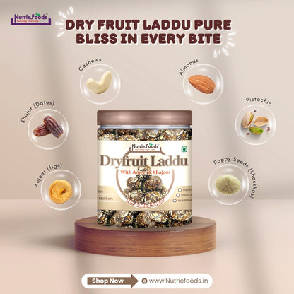 Nutriefoods Dry Fruit Laddu With Anjeer (Figs) And Khajur(Dates) | No Added Sugar (250Gm)