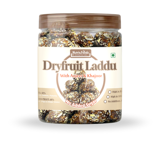 Nutriefoods Dry Fruit Laddu With Anjeer (Figs) And Khajur(Dates) | No Added Sugar (250Gm)