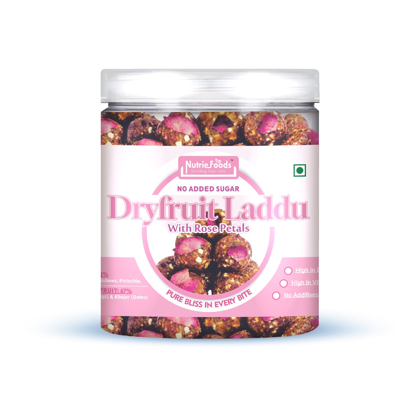 Nutriefoods Dry Fruit Laddu With Anjeer (Figs) And Khajur(Dates) | No Added Sugar (250Gm)