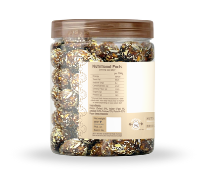 Nutriefoods Dry Fruit Laddu With Anjeer (Figs) And Khajur(Dates) | No Added Sugar (250Gm)