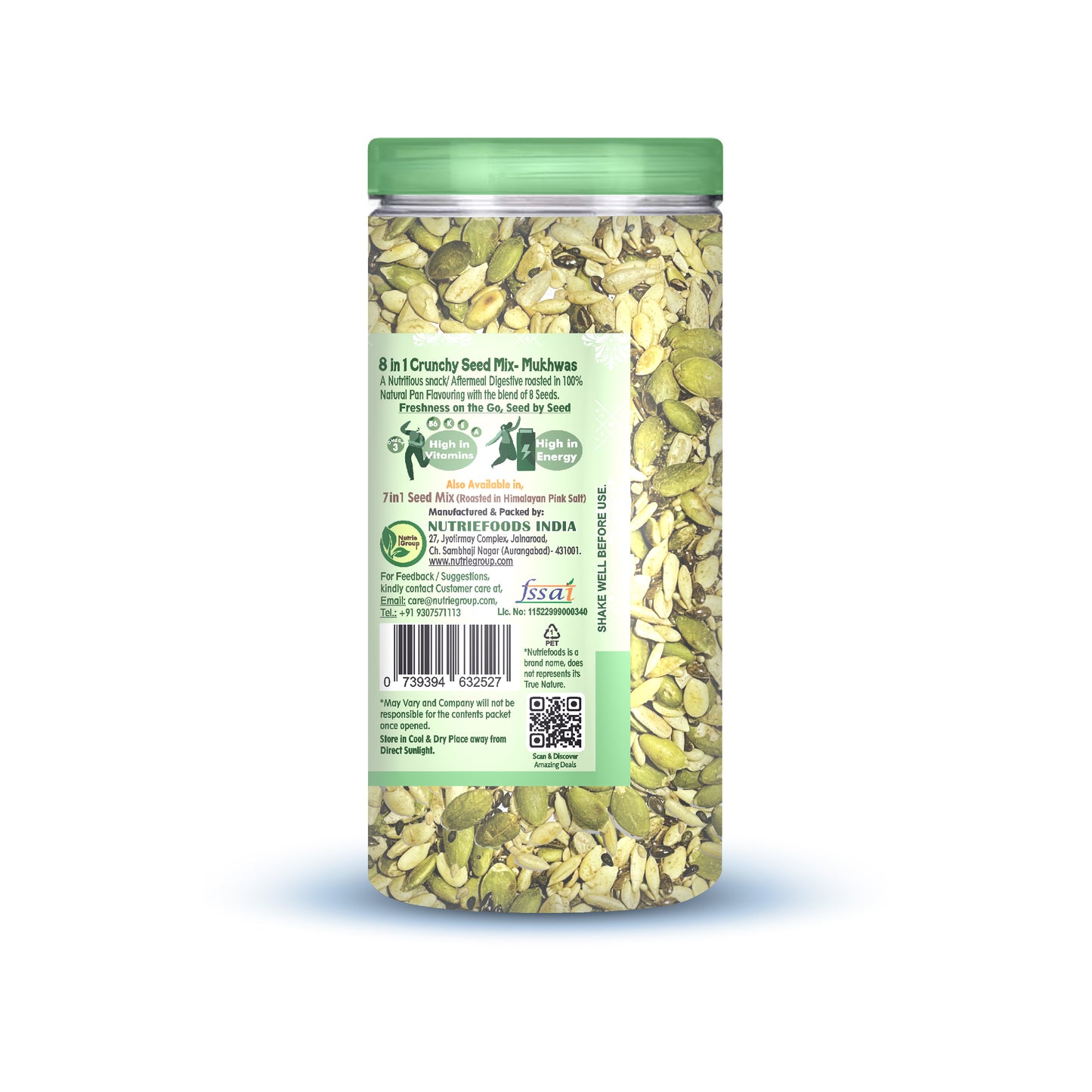 Nutriefoods Nutritious Crunchy 8 in 1 Seed Mix Mukhwas (Mouthfreshner) (180gm)