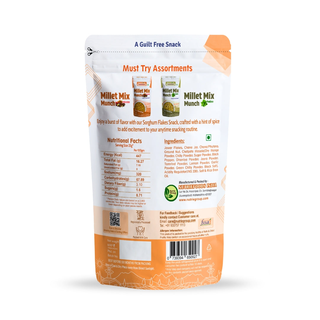Millet Munch- Chatpata Jowar, Blend of Sorghum (Jawar) Millet, Peanuts Mixture (100gm)