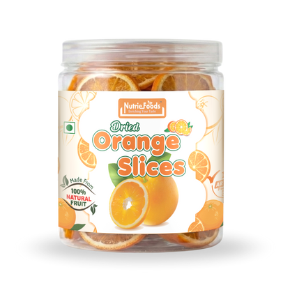 Nutriefoods Premium Dried Orange Slices | Rich in Vitamin C | 100% Natural Orange Bites | No Added Color, Flavors (250gm)