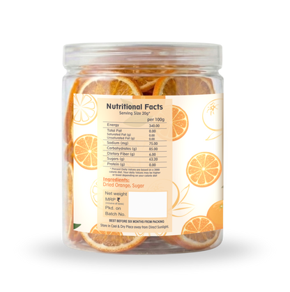 Nutriefoods Premium Dried Orange Slices | Rich in Vitamin C | 100% Natural Orange Bites | No Added Color, Flavors (250gm)