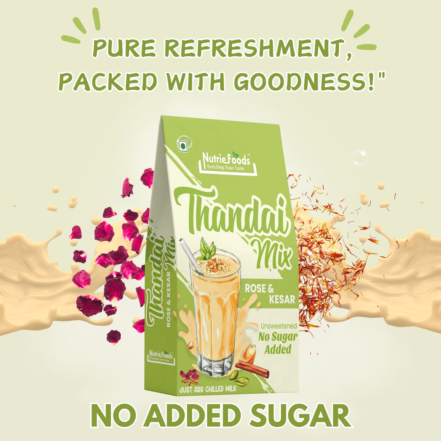 Thandai Mix- No Added Sugar | Instant Thandai Powder | With Goodness of Nuts and Seeds 200gm