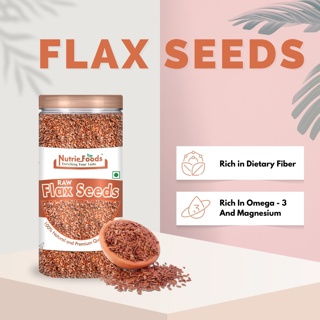Nutriefoods 100% Raw Premium Pumpkin and Flax Seeds Combo (Pack Of 2) (400g)