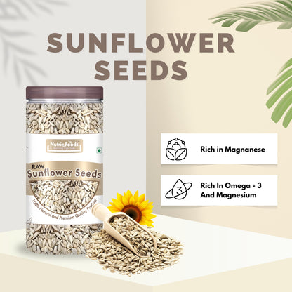 Nutriefoods 100% Raw Premium Pumpkin, Chia, Sunflower, and Flax Seeds Combo (800g)