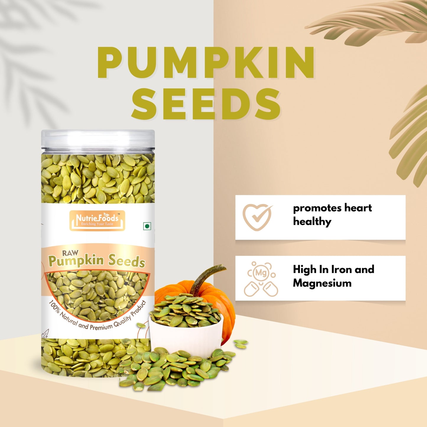 Nutriefoods 100% Raw Premium Pumpkin Seeds | Power Packed with Nutrition (200gm)