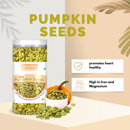 Nutriefoods 100% Raw Premium Pumpkin Seeds | Power Packed with Nutrition (200gm)