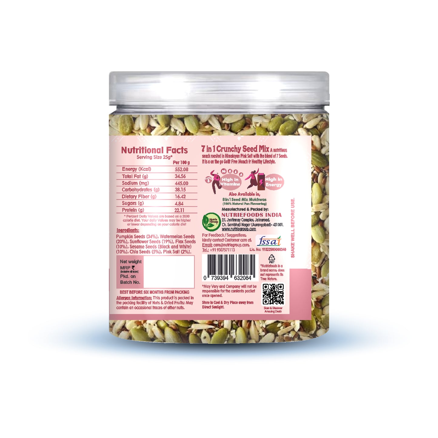 7 in 1 Seed Mix | Roasted in Himalayan Pink Salt | Nutritious, Crunchy & Roasted