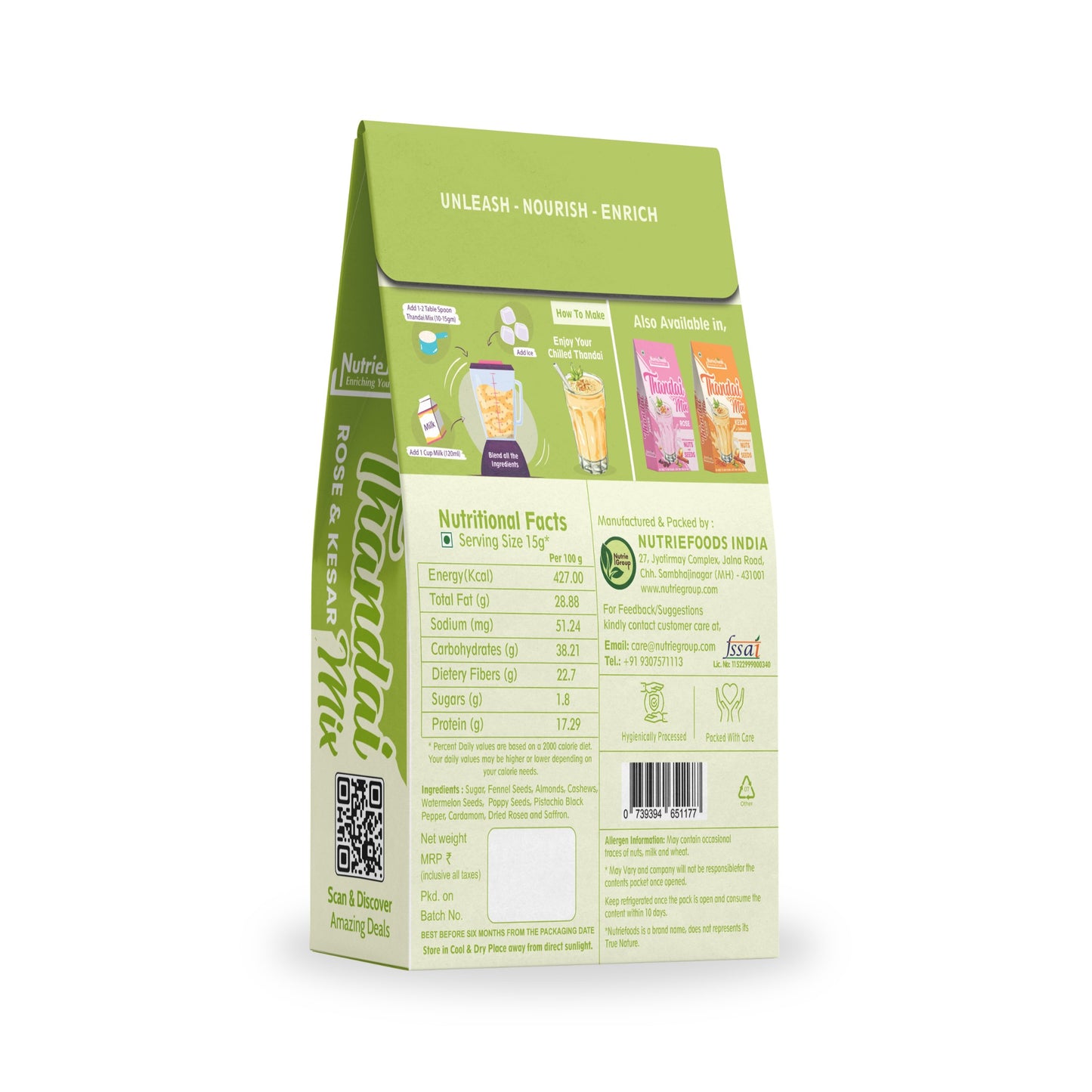 Thandai Mix- No Added Sugar | Instant Thandai Powder | With Goodness of Nuts and Seeds 200gm