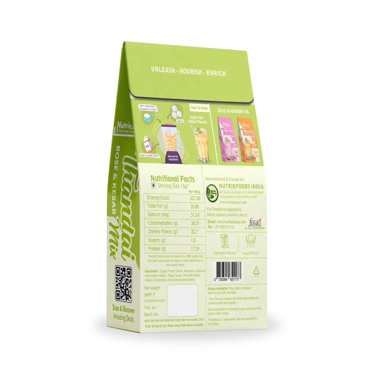 Thandai Mix- No Added Sugar | Instant Thandai Powder | With Goodness of Nuts and Seeds 200gm