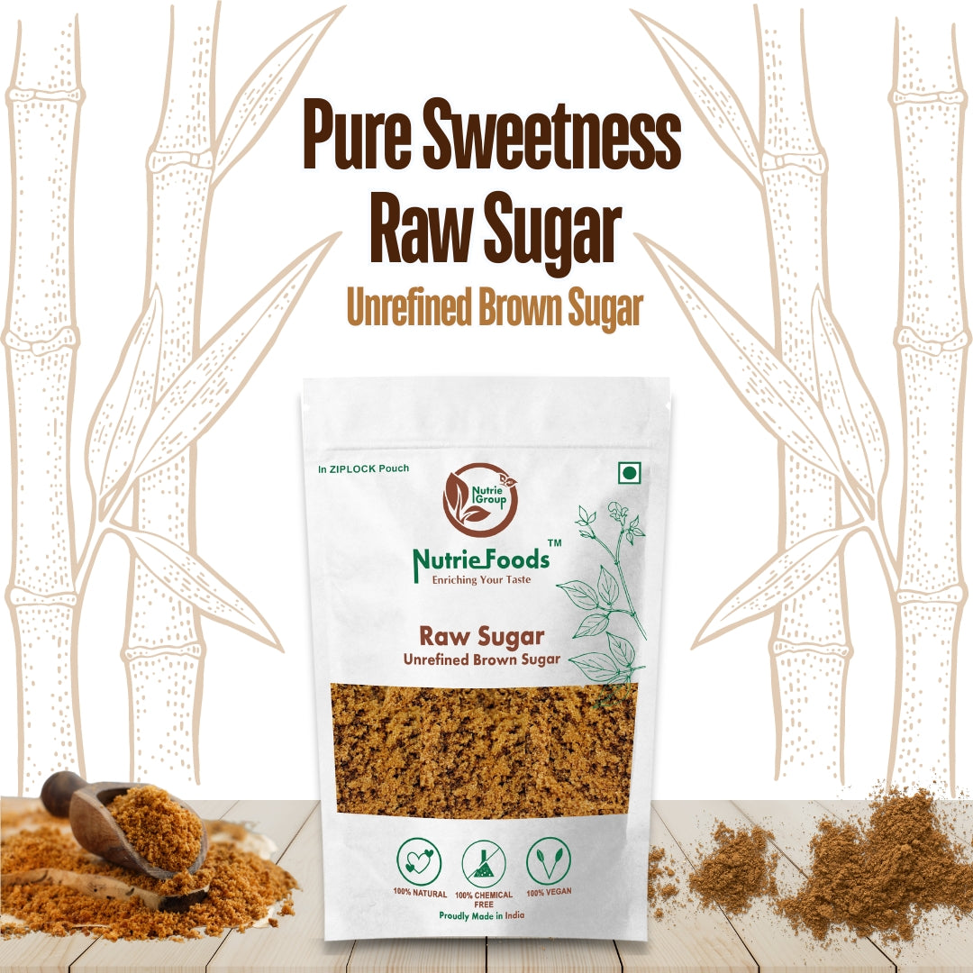 Nutriefoods Dark Brown Raw Sugar | Unrefined, 100% Chemical Free and Natural (1600 gm)