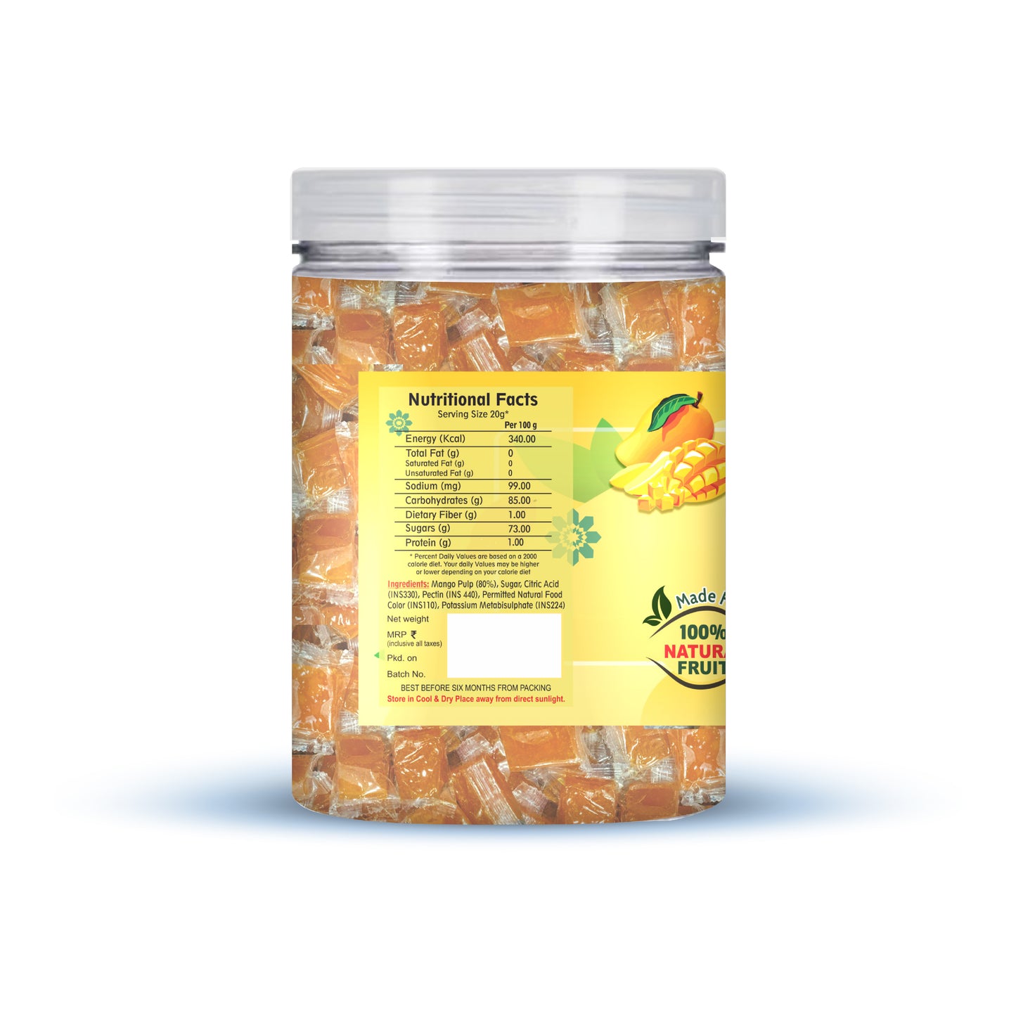 Nutriefoods Aam Papad | 100% Natural Fruit Pulp Candy | Premium Mango Fruit Bar