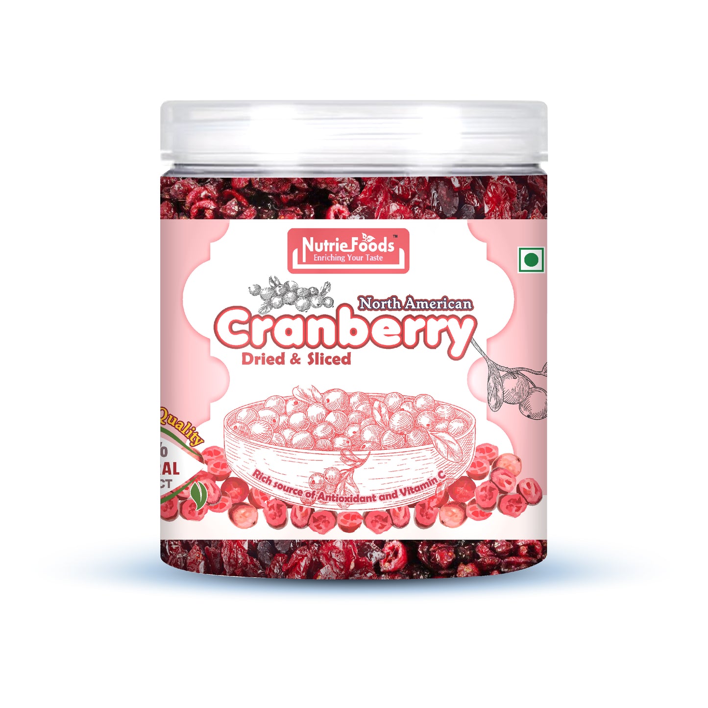 Nutriefoods Premium Sliced Dried Cranberries | Grown and Produced in the USA (250g)