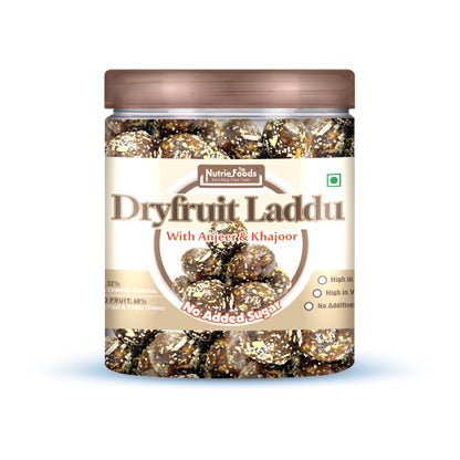 Nutriefoods Dry Fruit Laddu With Anjeer (Figs) And Khajur(Dates) | No Added Sugar (250Gm)