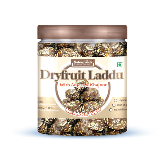 Nutriefoods Dry Fruit Laddu With Anjeer (Figs) And Khajur(Dates) | No Added Sugar (250Gm)
