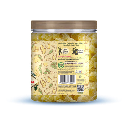 Ginger Bites | Ginger Candied Sweet & Mild Spicy Cubes | 100% Natural, No additives added | Original Flavor (250g)