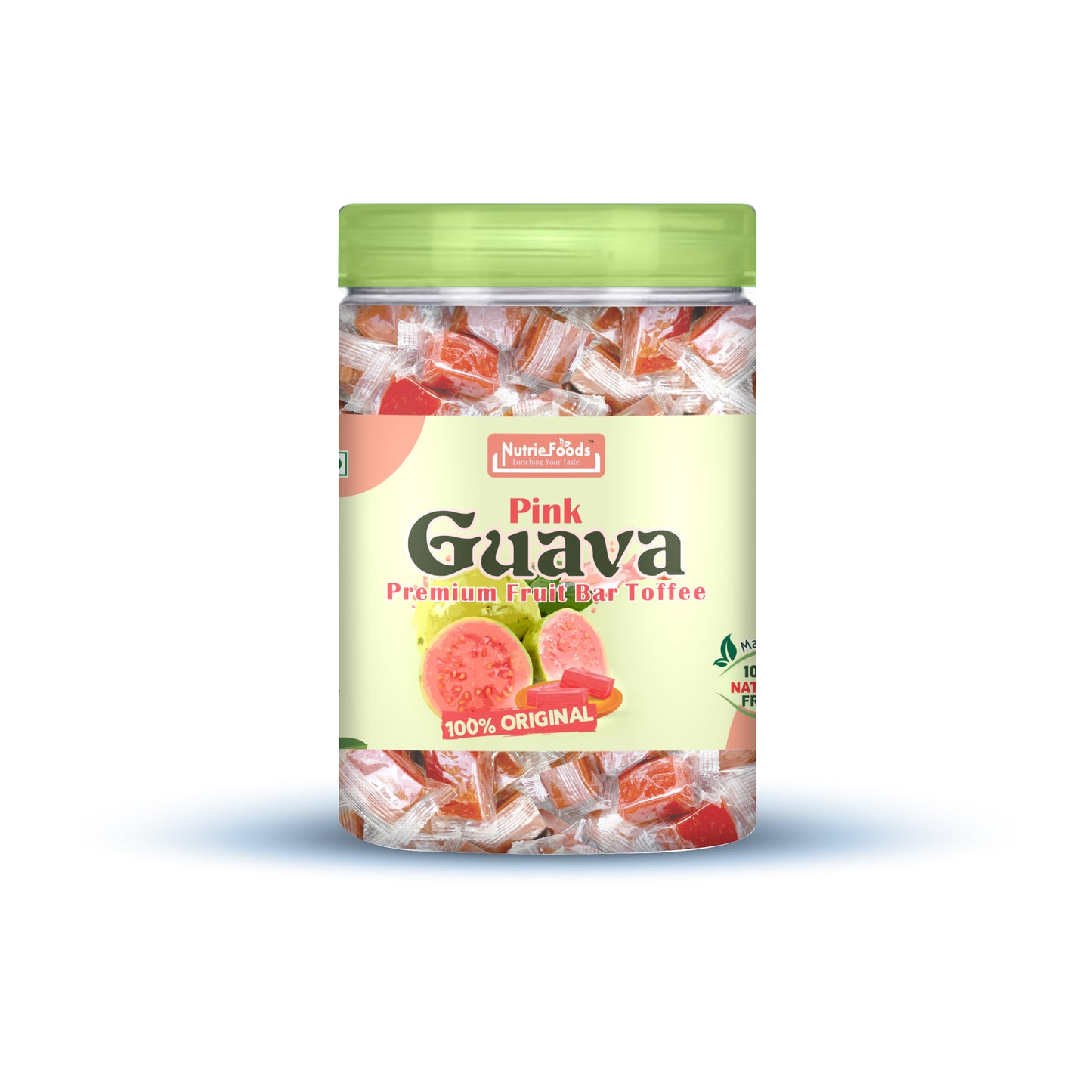 Nutriefoods Pink Guava Toffee | 100% Natural Fruit Candy | Premium Guava Fruit Bar
