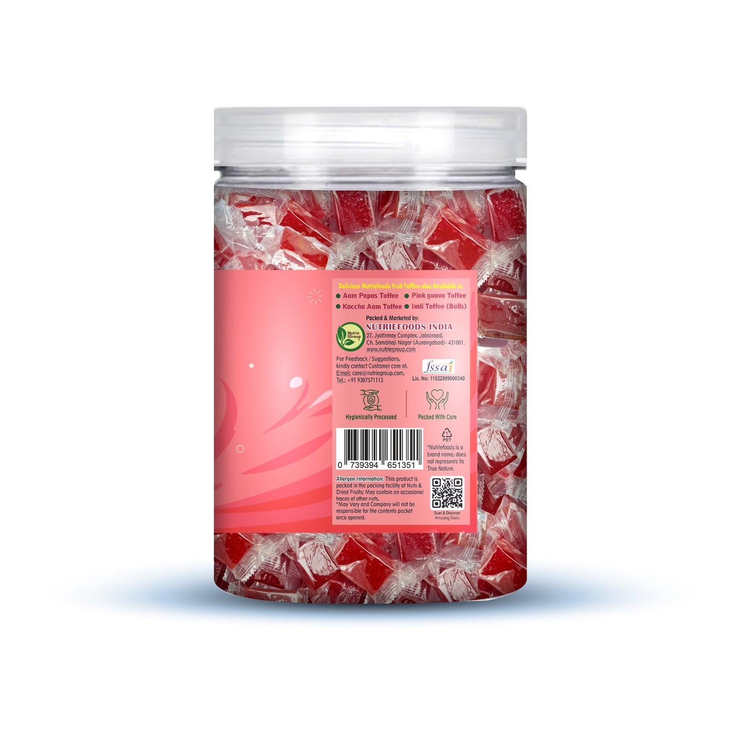 Nutriefoods Mix Fruit Toffee | 100% Fruit Pulp Candy | Blend of Mango, Banana, Guava, Papaya and Strawberry Fruit Pulp