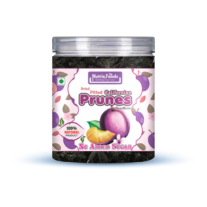 Nutriefoods Premium Dried Pitted Prunes | Vitamin-Rich | 100% Natural Fruit | No Added Additives or Sugar | (250gm)