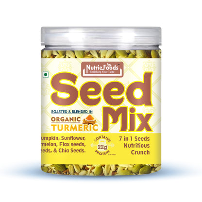 Nutriefoods Nutritious Crunchy Roasted 7 in 1 Seed Mix with Turmeric and Roasted in Himalayan Pink Salt