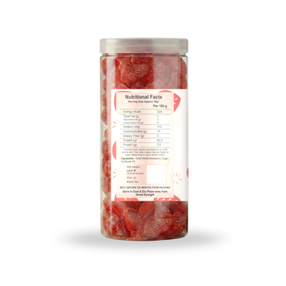 Nutriefoods Premium Dried Strawberry | No Added Artificial Colors, Flavors | 100% Natural Fruit Bites (200g)