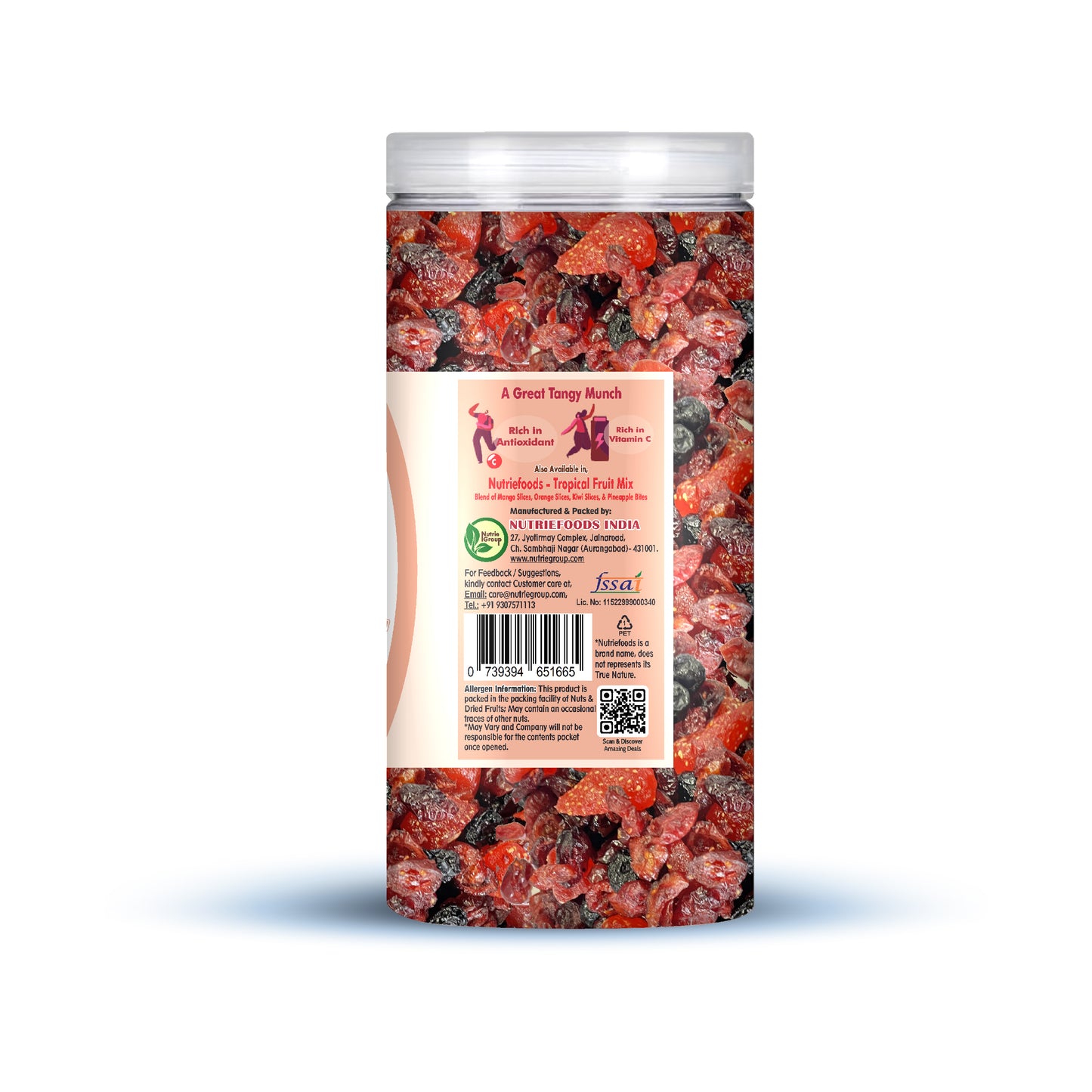 Nutriefoods Antioxidant Trio Berry Mix | Blended with Dried Strawberry, Blueberry and Cranberry