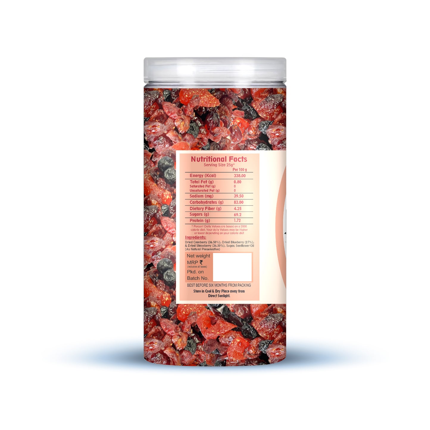 Nutriefoods Antioxidant Trio Berry Mix | Blended with Dried Strawberry, Blueberry and Cranberry