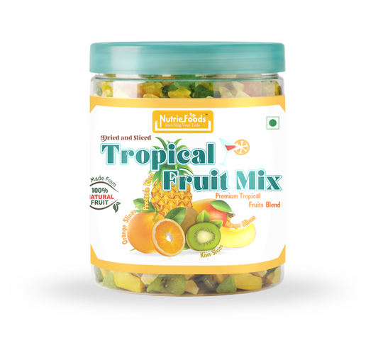 Nutriefoods Tropical Dried Fruit Mix, 100% Natural Blend of Dried Mango, Kiwi, Pineapple, and Oranges (250g)